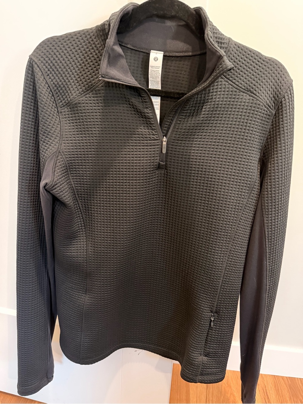 lululemon athletica womenโs black Waffle Half-Zip Sweater